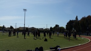 Collegiate athletes go through stretch-warm-up - Los Angeles, California (outdoor 3)