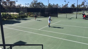 Starting off mixed doubles right at beautiful Barnes Tennis Center (San Diego, California) - USTA SCTA TOC 